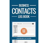 Business Contacts Log Book: A-Z Log with Company Name, Contact Name, Address, Phone, Mobile, E-mail, Website, Facebook, Whats-Up, and Notes