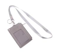 Business Credit Card ID Badge Pièce Porte-monnaie Sangle de cou Cordon de serrage Poches pour enfants, gris