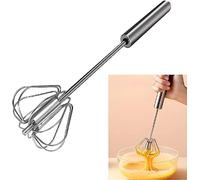 BUSINESS SQUARE BS - Fouet Rotatif à œufs Semi-Automatique 1 Pièce Fouet en Acier Inoxydable Outil de Cuisine - Melangeur Sans Moteur Electrique