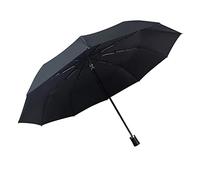 Business Ten Bone Color Plastic Parasol Protection Three Fold Sunny Outdoor Sun Multifunctional Umbrella (Black)