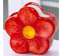 Busnos Porte-Stylo Pinceaux Organisateur de Stylos Crayons Mignon Rouge Fleur Décoration de Chambre Kawaii Pot à Crayons Style Bohème Accessoires Bureau Esthétiques Cadeau Pour Femmes