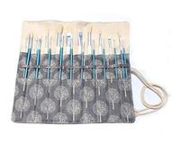 BUSOHA Pochette Enroulable pour pinceaux de Peinture - en Toile - pour pinceaux de Maquillage - 38,1 cm - sans pinceaux, Gris, 15 * 15.7inch, Moderne
