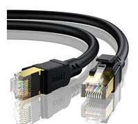 BUSOHE Câble Ethernet Cat8 de 2,5 m, extérieur et intérieur, câble réseau Internet LAN RJ45 blindé, 40 Gbit/s, 2000 MHz Gigabit pour modem, routeur, Xbox, plus rapide que Cat7/Cat6/Cat5