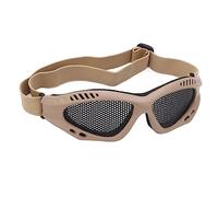 BusoTh Lunettes en Maille de Fer, Lunettes de sécurité en Caoutchouc PC Respirant avec Sangle en Fer, Résistantes aux Chocs et au Sable, Robustes avec étui pour l'entraînement en Plein