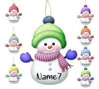 Busparst 7Pcs Ornements Personnalisés d'arbre de Bonhomme de Neige de NoëL Ornements PersonnaliséS avec des Noms pour NoëL DéCorations de NoëL PersonnaliséEs Cadeaux D'Ornement
