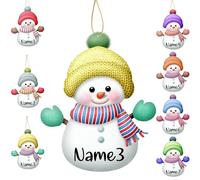 Busparst 7Pcs Ornements Personnalisés d'arbre de Bonhomme de Neige de NoëL Ornements PersonnaliséS avec des Noms pour NoëL DéCorations de NoëL PersonnaliséEs Cadeaux D'Ornement