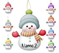 Busparst 7Pcs Ornements Personnalisés d'arbre de Bonhomme de Neige de NoëL Ornements PersonnaliséS avec des Noms pour NoëL DéCorations de NoëL PersonnaliséEs Cadeaux D'Ornement