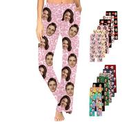 Busparst Pantalon de Pyjama Personnalisé avec Visage Photo Drôle pour Hommes Pantalon de Pyjama Personnalisé avec Visage D'animaux de Compagnie