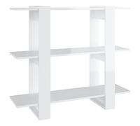 vidaXL Étagère à Livres Classique 100x30x87 cm Blanc Verni 1 Niveau 18 kg Montage au Sol