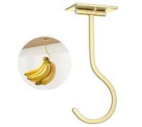bussdis Cintre banane adhésif sous l'armoire : crochets banane collants sous le comptoir, support banane pour accrocher des ustensiles de cuisine, pliable avec aimants lorsqu'il n'est pas utilisé,