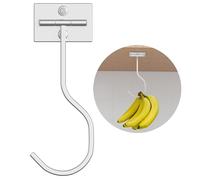 bussdis Crochet banane pliable sous l'armoire - Cintre adhésif sous le comptoir, support banane en acier inoxydable robuste (5,9 kg), pliable magnétique lorsqu'il n'est pas utilisé, matériau de