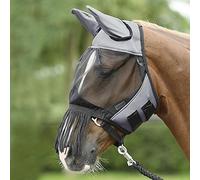 Busse Everline Fly Cover Fransen Masque anti-mouches à franges pour cheval, gris/noir, Shetty