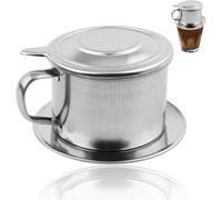 BUSSNISS Cafetière vietnamienne en acier inoxydable avec filtre anti-goutte pour la maison, la cuisine, le bureau, l'extérieur