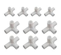 BUSSNISS Lot de 10 connecteurs de tente pour tente - Adaptateur de raccord à trois voies - Adaptateur de poteau d'extérieur - Support de pipeline