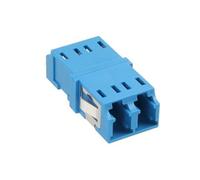 bussola duplex lc lc per fibre ottiche single mode, corpo in plastica blu, manicotto ceramico