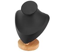 Bust de Bijoux en Cuir Noir Black Affichage du Support de Support Collier Affichage du Mannequin, pour Les Bracelets Magasin Détail, Boucles d'oreilles, Exposition Commerciale Anneaux, Clair, (Black)