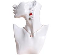 Buste à bijoux blanc - Buste de mannequin comme présentoir à bijoux pour colliers et boucles d'oreilles - Mannequin de vitrine féminin - Tête / épaule pour présentation de bijoux - Présentoir pour