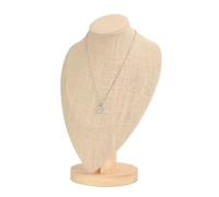 Buste Bijoux Collier présentoir ensemble lin bijoux buste présentoirs Bracelet organisateur en bois collier buste support porte-collier(L)