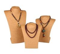 Buste Bijoux Support de collier en lin, présentoir de Mannequin, support de bijoux, pendentifs, modèle d'étagère, cadre de buste, vitrine de bijoux(YELLOW,22cmx19cm)