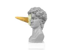 buste d'art de la Renaissance - modèle David contemporain, sculpture classique de la tête, figurine structurée | accent décoratif pour la décoration intérieure couloir salon stud