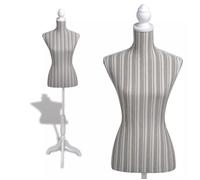 Buste de couture femme en lin à rayures - VIDAXL - Réglable en hauteur