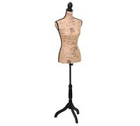 vidaXL Buste de couture Mannequin de femme en jute marron et noir