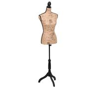 vidaXL Buste de couture Mannequin de femme en jute marron et noir