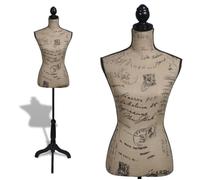 Buste de couture Mannequin de Femme Marron et Noir Jute Brun