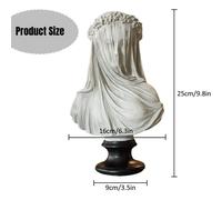 Buste de femme voilé pour la décoration intérieure,statue de jeune fille de la mariée italienne,sculpture de musée,ornement esthétique pour la maison,collection d'art - Type White