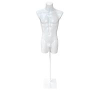 Buste de mannequin de sport pour homme avec support en métal blanc