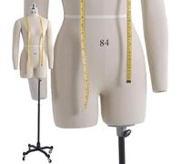 Buste de mannequin féminin à coudre, forme de corps épinglable avec 2 bras souples, mannequin de couturière sur roues, taille adulte (taille : XL)