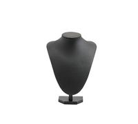 Buste de mannequin for présentoir à bijoux, 6 options, en PU noir, for colliers et pendentifs. Ensemble organisateur(Height 25cm)