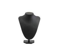 Buste de mannequin for présentoir à bijoux, 6 options, en PU noir, for colliers et pendentifs. Ensemble organisateur(Height 22cm)