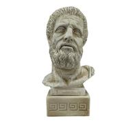 Buste d'Hippocrate - Statue du Père de la médecine 19,9 cm | Sculpture grecque en plâtre en pierre moulée faite à la main | Hommage aux médecins et à l'histoire médicale