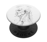 Buste d'un Homme de Profil par Léonard de Vinci PopSockets PopGrip Adhésif