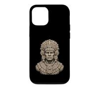 Buste en Pierre de Guerrier Maya Antique Relique Sculpture Art Coque pour iPhone 12/12 Pro