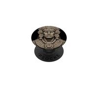 Buste en Pierre de Guerrier Maya Antique Relique Sculpture Art PopSockets PopGrip Adhésif