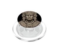 Buste en Pierre de Guerrier Maya Antique Relique Sculpture Art PopSockets PopGrip pour MagSafe