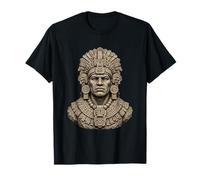 Buste en Pierre de Guerrier Maya Antique Relique Sculpture Art T-Shirt