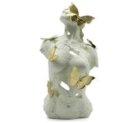 Buste féminin Abstrait orné de Papillons, Statue et Sculpture, Figurine décorative, beauté des Imperfections, Ornement esthétique pour Bureau, Salon, Chambre, Beige, résine, 42 cm
