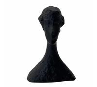 Buste Femme Épuré Décoration , Noir, 175 × 90 × 260 Mm | Surface Texturée Irrégulière, Statue Buste, Conception Autoportante Solide, Statuette Femme, pour Entrée