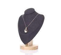 Buste Mannequin pour Bijoux Buste de bijoux avec Base en bois, support d'exposition, modèle de Mannequin de collier for spectacles de comptoir de chambre à coucher(M GREY)