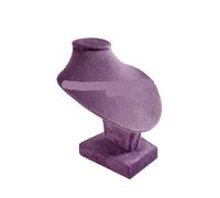 Buste Mannequin pour Bijoux Présentoir de colliers et pendentifs for mannequins, tour de cou, perles, chaîne, portrait, modèle(Purple Velvet)