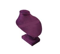 Buste Mannequin pour Bijoux Présentoir de colliers et pendentifs for mannequins, tour de cou, perles, chaîne, portrait, modèle(Purple red Velvet)