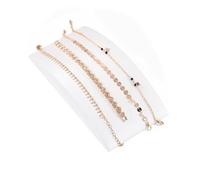 Buste Porte-bijoux White Leather Pendant Necklace Chain Jewellery Display Stand Mannequin Holder Rack Bracelet Earrings Ring Counter Organizer(Arched Chain Holder)