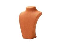 Buste présentoir pour colliers, Buste de mannequin en microfibre orange for bijoux, présentoir à colliers, plusieurs tailles(Orange-5)