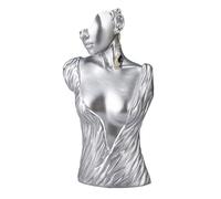 Buste présentoir pour colliers, Présentoir buste de mannequin en résine for bijoux, multicolore, plusieurs tailles(Silver,S)