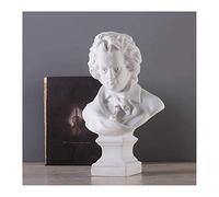 Buste Statue Beethoven Sculpture en Resine,Artisanat Ornements Résine Figurine Réplique De Bonne Qualité Oeuvre Portrait Décoration De Maison Artisanat Ornement,15x18x35cm
