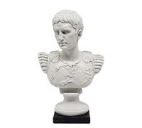 Buste Statue Design : Cesare Augusto (empereur romain) - Reproduction buste, sculpture en marbre et résine - environ 15 cm, 350 gr. - Produit en Toscane, Design Made in Italy - Idée cadeau maison