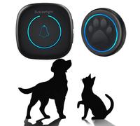 Busteelight A6 Blk Sonnette Chien pour Sortir (1 Sonnette et 1 récepteur) | Sans Fil 300 m, Sonnette Porte Chien avec LED, 60 Mélodies, Étanche, Outil d'Entraînement Chien et Communication Animale